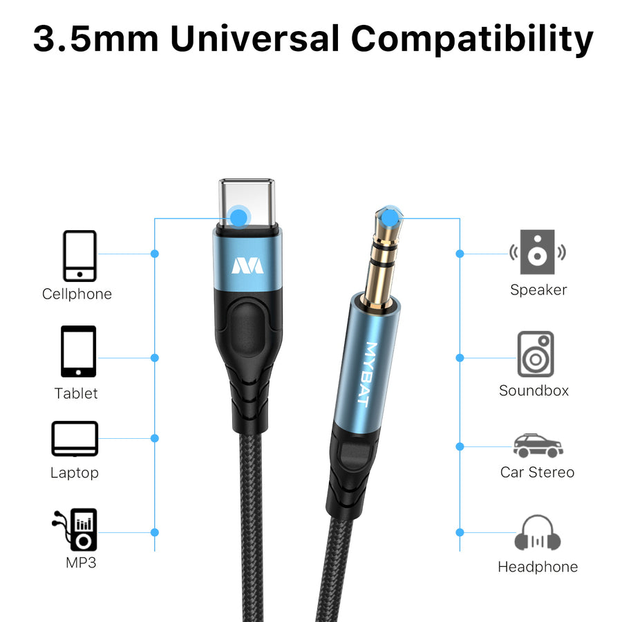 MyBat USB-C to 3.5mm Male Audio Cable - 4FT - Black - MCBC3MO08B12-3.jpg