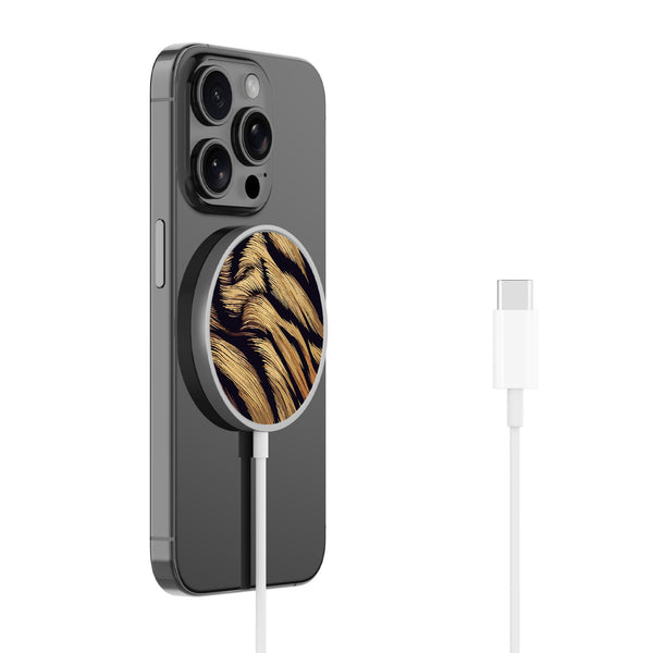 MyBat Design Lab Magnetic Wireless Charger - Silver - Tiger Fur - MCGWIRC18SL-006-2.jpg