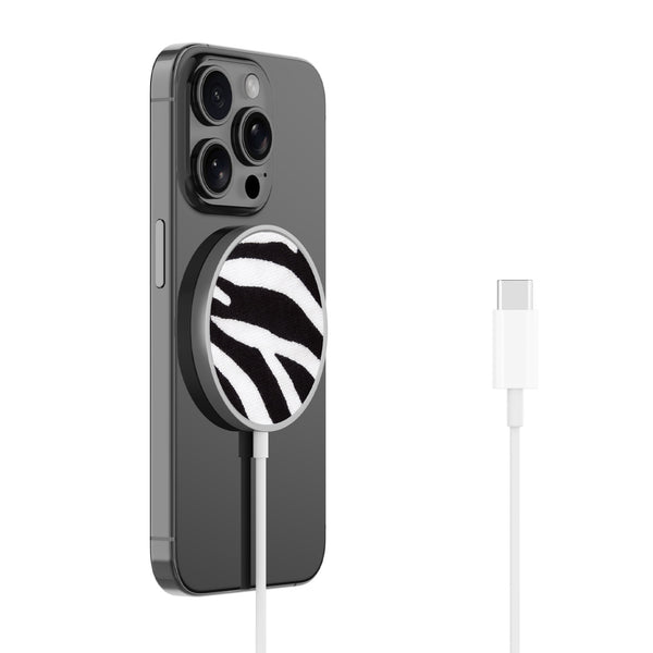MyBat Design Lab Magnetic Wireless Charger - Silver - Zebra Print - MCGWIRC18SL-009-2.jpg