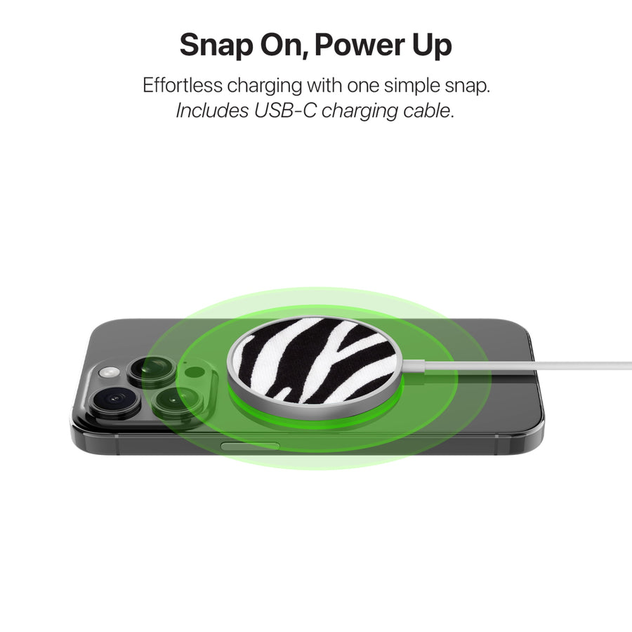 MyBat Design Lab Magnetic Wireless Charger - Silver - Zebra Print - MCGWIRC18SL-009-4.jpg