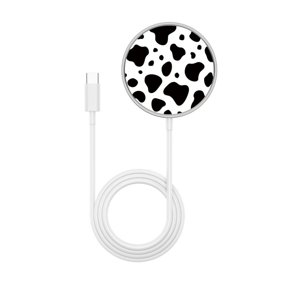 MyBat Design Lab Magnetic Wireless Charger - Silver - Original Cow Print - MCGWIRC18SL-014-3.jpg