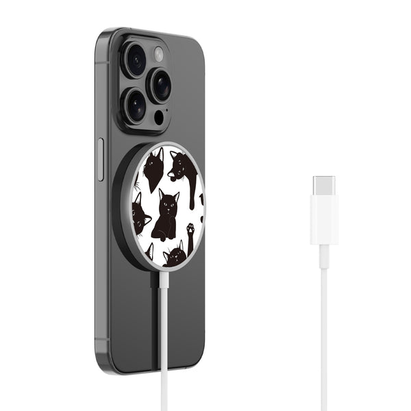 MyBat Design Lab Magnetic Wireless Charger - Silver - Black Cats - MCGWIRC18SL-017-2.jpg