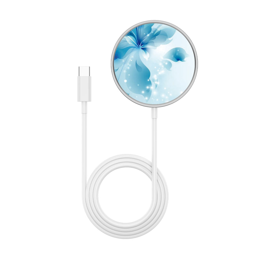 MyBat Design Lab Magnetic Wireless Charger - Silver - Butterfly & Flowers - MCGWIRC18SL-020-3.jpg