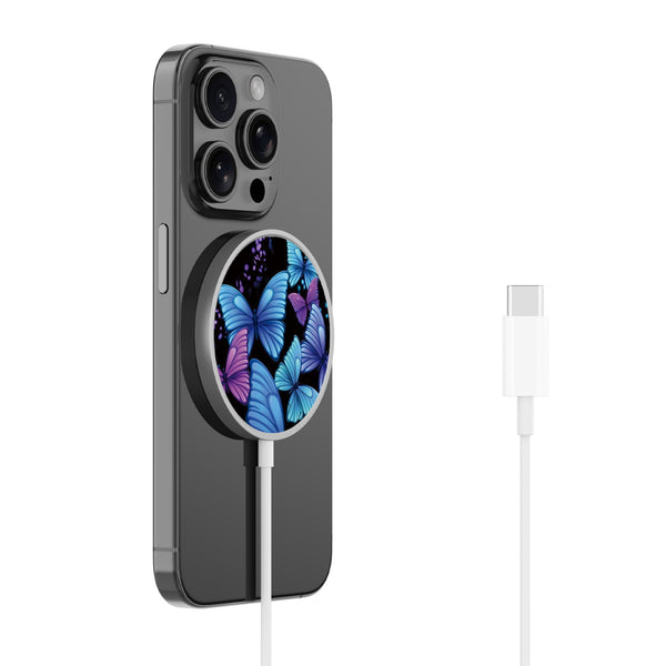 MyBat Design Lab Magnetic Wireless Charger - Silver - Butterfly Night - MCGWIRC18SL-021-2.jpg