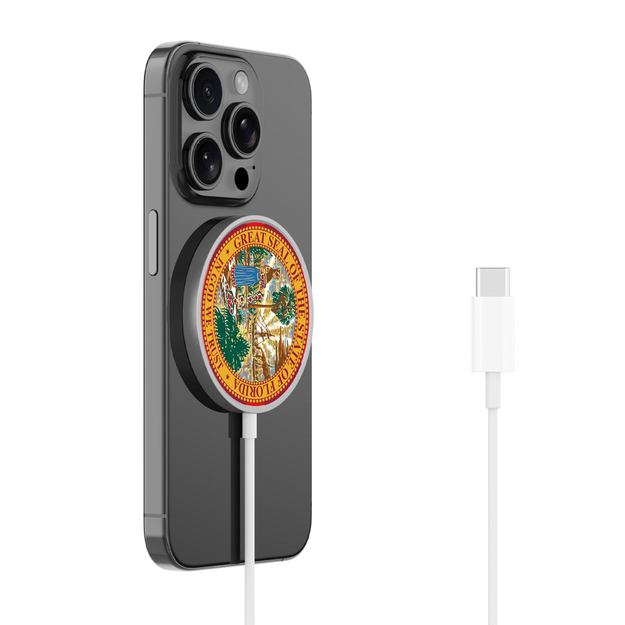 MyBat Design Lab Magnetic Wireless Charger - Silver - Florida State Flag - MCGWIRC18SL-028-2.jpg
