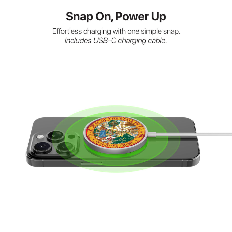 MyBat Design Lab Magnetic Wireless Charger - Silver - Florida State Flag - MCGWIRC18SL-028-4.jpg