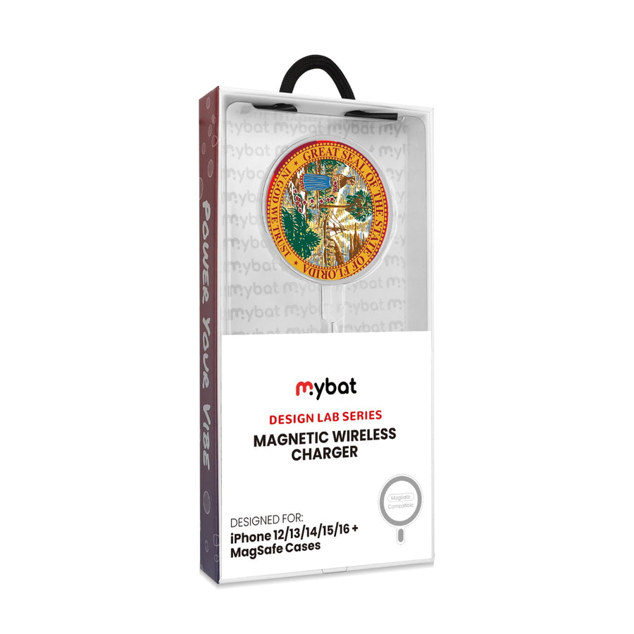 MyBat Design Lab Magnetic Wireless Charger - Silver - Florida State Flag