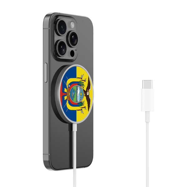 MyBat Design Lab Magnetic Wireless Charger - Silver - Ecuadorean Flag - MCGWIRC18SL-030-2.jpg