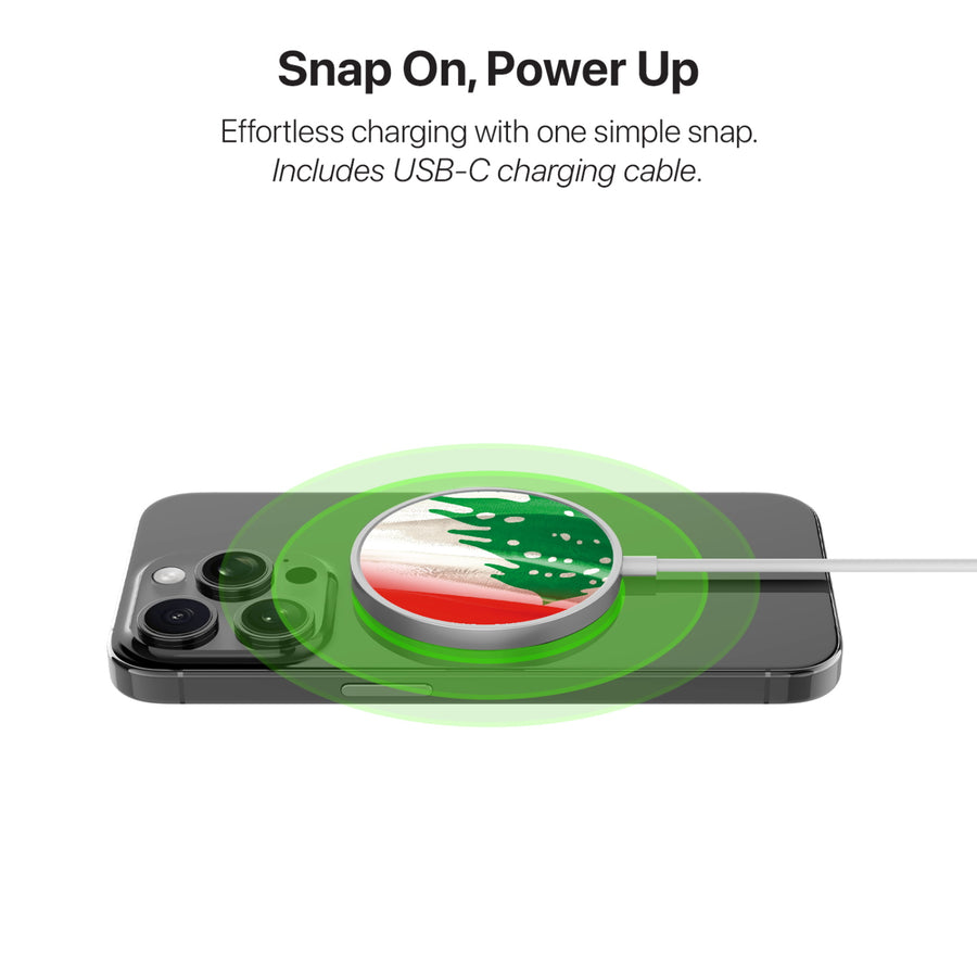 MyBat Design Lab Magnetic Wireless Charger - Silver - Lebanese Flag - MCGWIRC18SL-033-4.jpg