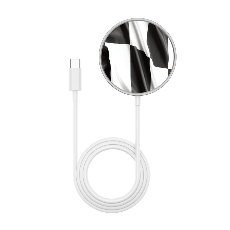 MyBat Design Lab Magnetic Wireless Charger - Silver - Racing Flag - MCGWIRC18SL-040-3.jpg