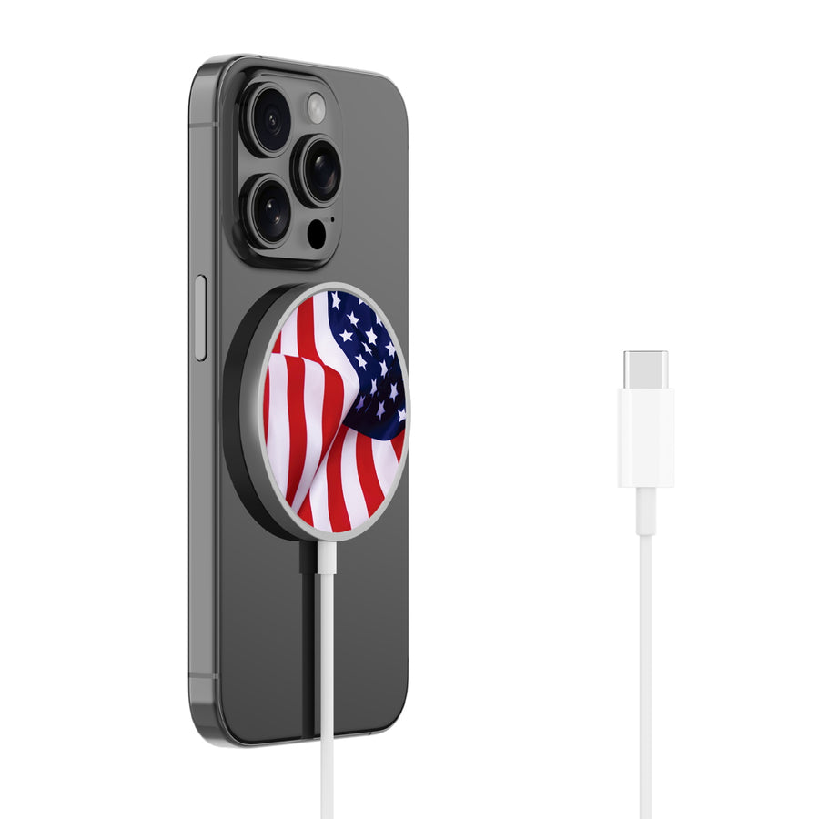 MyBat Design Lab Magnetic Wireless Charger - Silver - Stars & Stripes - MCGWIRC18SL-042-2.jpg