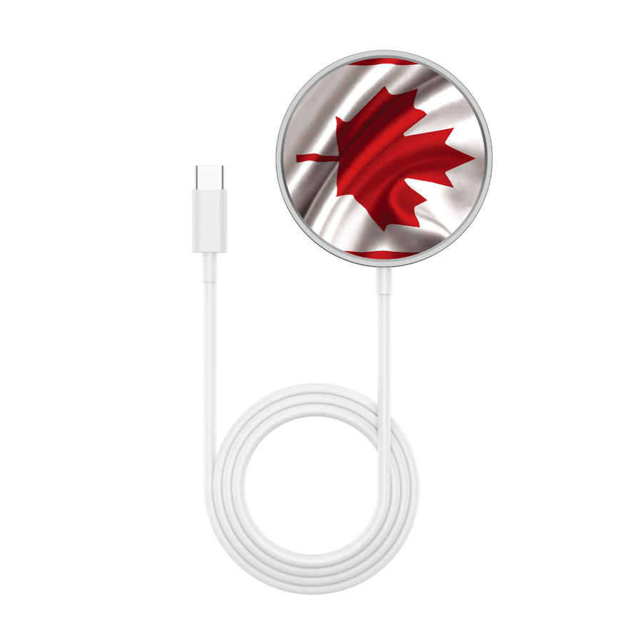 MyBat Design Lab Magnetic Wireless Charger - Silver - Canadian Flag - MCGWIRC18SL-044-3.jpg