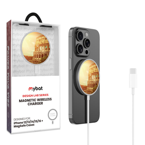 MyBat Design Lab Magnetic Wireless Charger - Silver - Roman Colosseum - MCGWIRC18SL-049-1.jpg