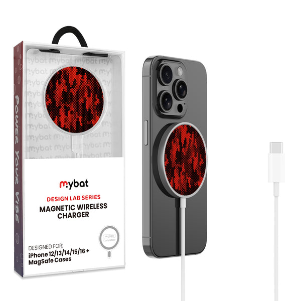 MyBat Design Lab Magnetic Wireless Charger - Silver - Red Digital Camouflage - MCGWIRC18SL-086-1.jpg