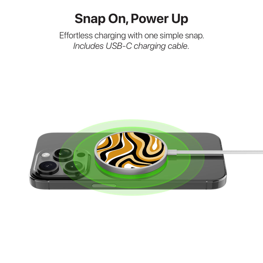 MyBat Design Lab Magnetic Wireless Charger - Silver - Groovy Golden Swirls - MCGWIRC18SL-093-4.jpg