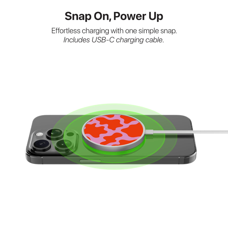 MyBat Design Lab Magnetic Wireless Charger - Silver - Pink Retro Splashes - MCGWIRC18SL-094-4.jpg