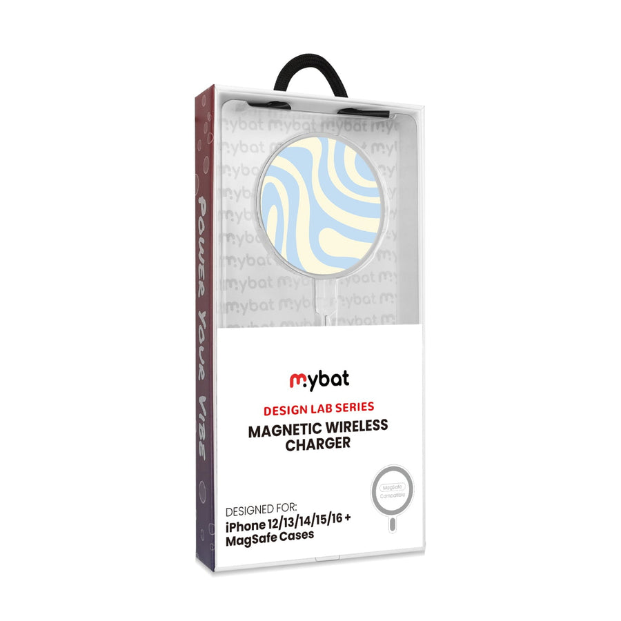MyBat Design Lab Magnetic Wireless Charger - Silver - Wavy Baby