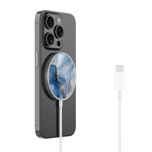 MyBat Design Lab Magnetic Wireless Charger - Silver - Blue Marble - MCGWIRC18SL-106-2.jpg
