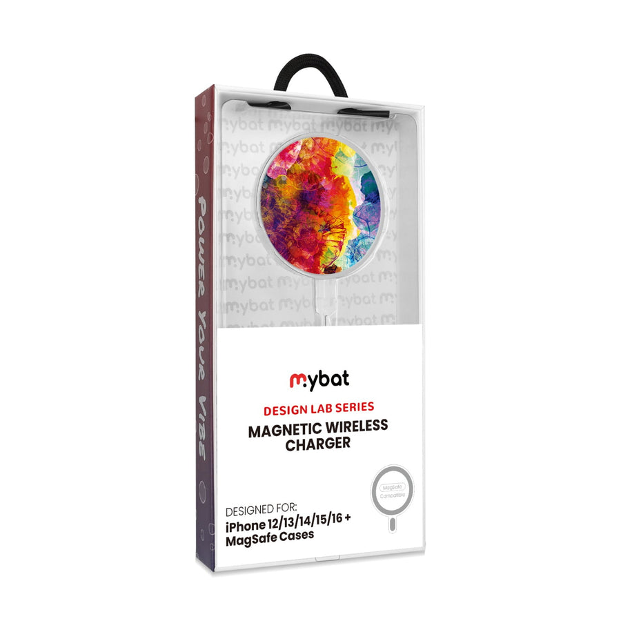 MyBat Design Lab Magnetic Wireless Charger - Silver - Color Burst