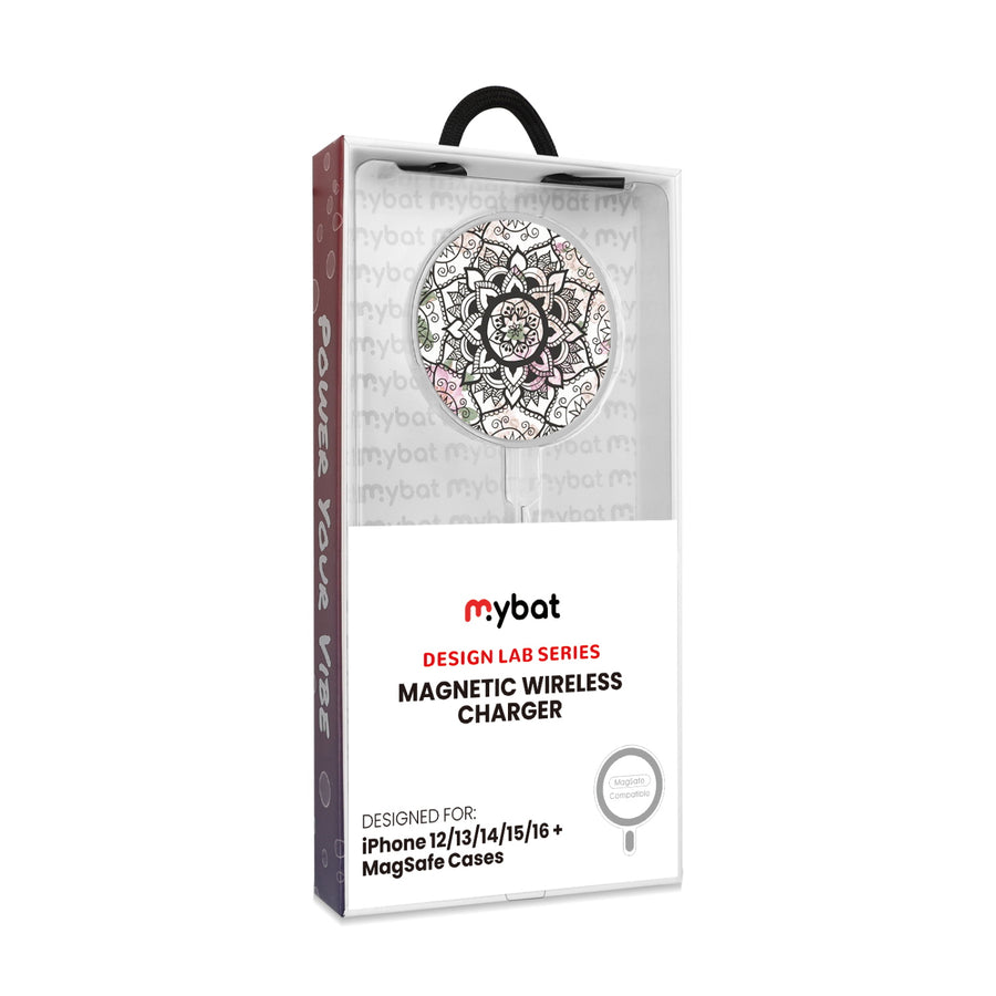 MyBat Design Lab Magnetic Wireless Charger - Silver - Mandala - MCGWIRC18SL-113-8.jpg