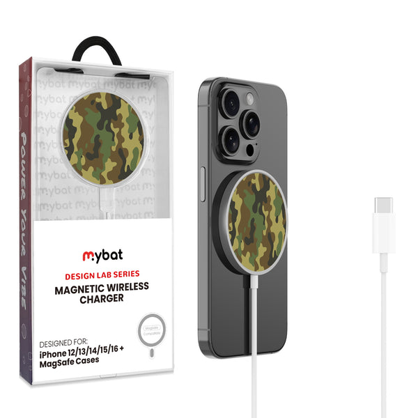 MyBat Design Lab Magnetic Wireless Charger - Silver - Military Camouflage - MCGWIRC18SL-119-1.jpg