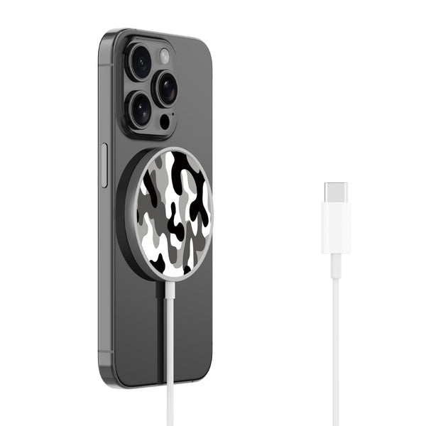 MyBat Design Lab Magnetic Wireless Charger - Silver - Black & White Camouflage - MCGWIRC18SL-122-2.jpg