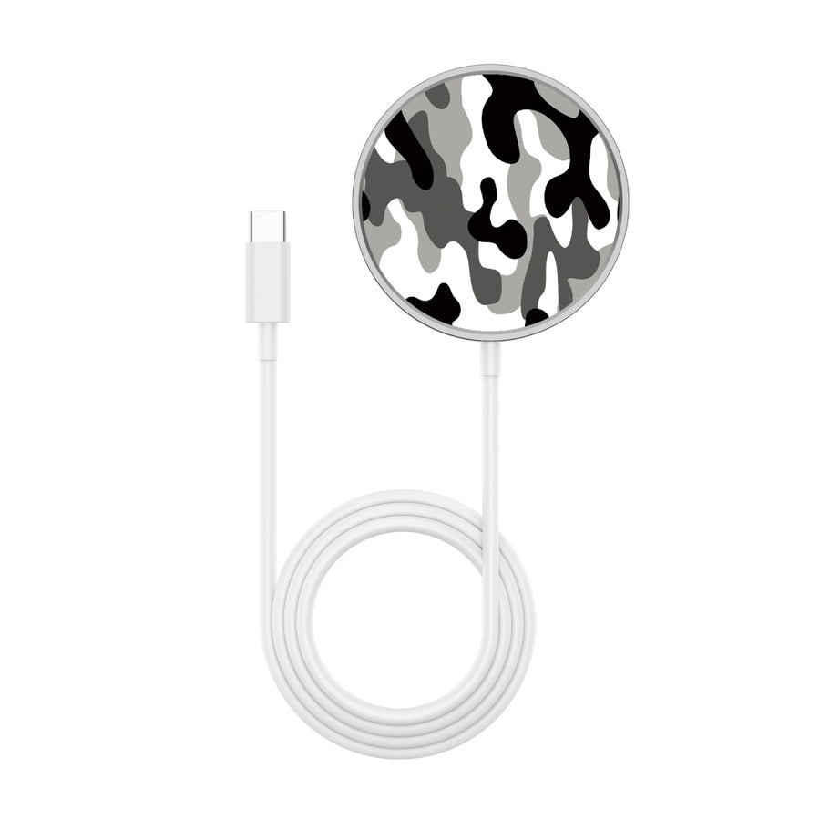 MyBat Design Lab Magnetic Wireless Charger - Silver - Black & White Camouflage - MCGWIRC18SL-122-3.jpg