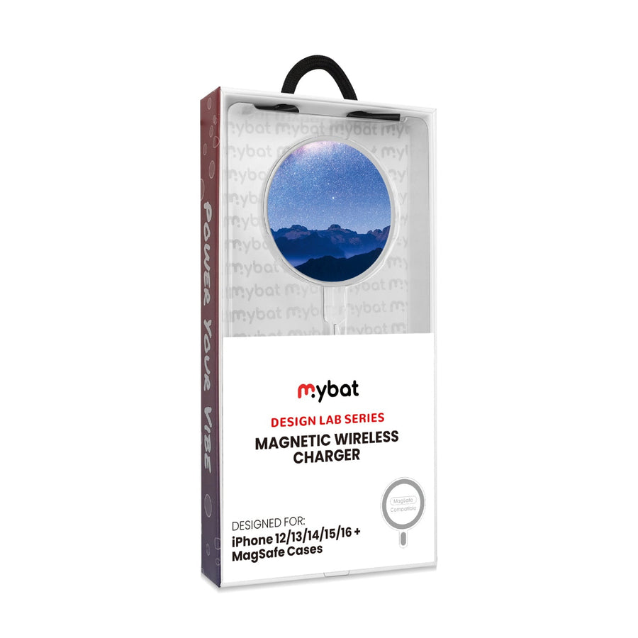 MyBat Design Lab Magnetic Wireless Charger - Silver - Celestial Mountains