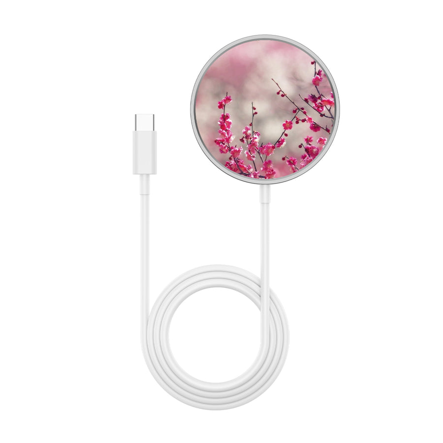 MyBat Design Lab Magnetic Wireless Charger - Silver - Sakura Blooms - MCGWIRC18SL-132-3.jpg