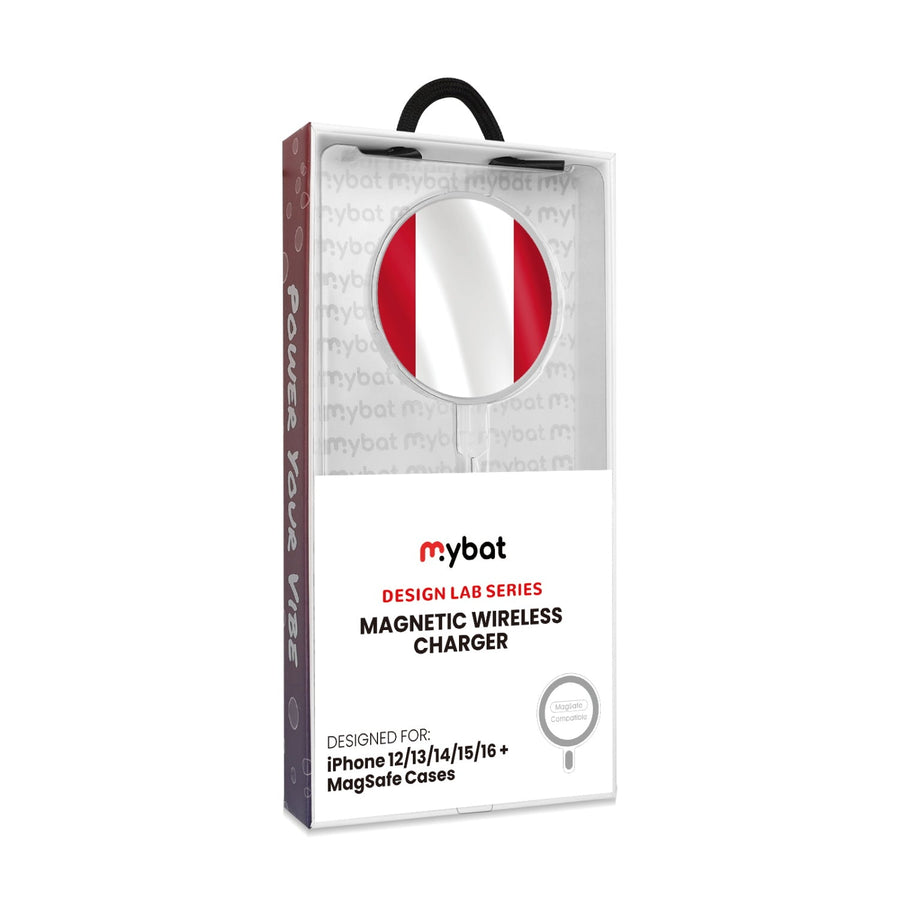 MyBat Design Lab Magnetic Wireless Charger - Silver - Austria Flag