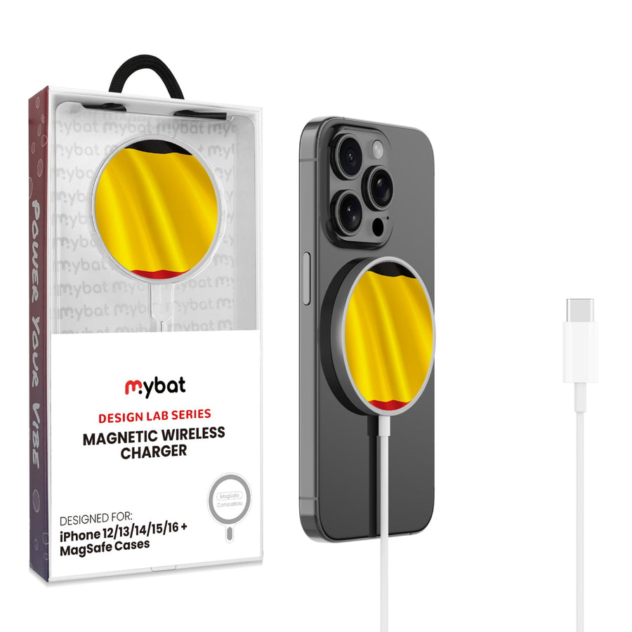 MyBat Design Lab Magnetic Wireless Charger - Silver - Belgium Flag