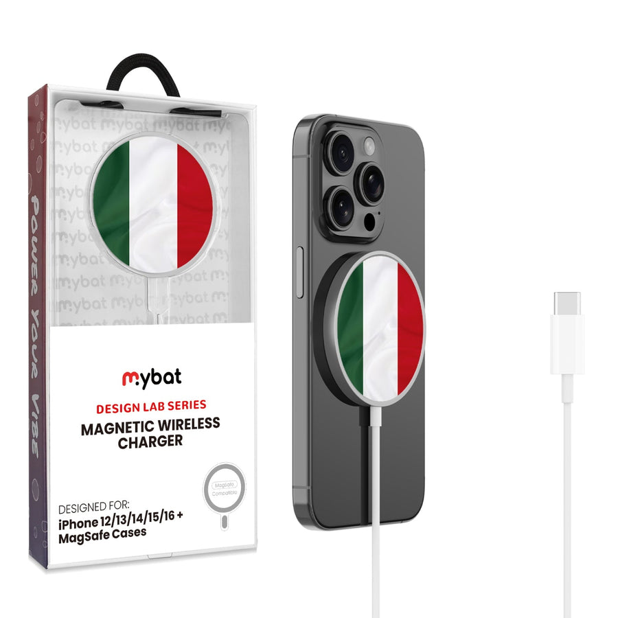 MyBat Design Lab Magnetic Wireless Charger - Silver - Hungary Flag