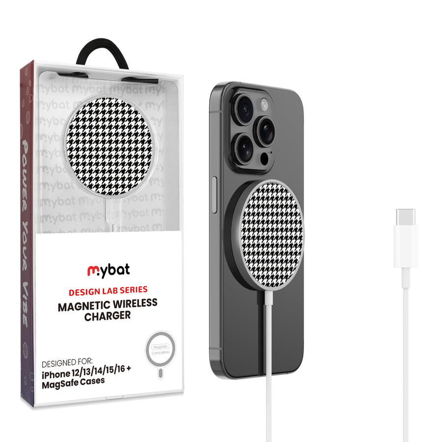 MyBat Design Lab Magnetic Wireless Charger - Silver - Classic Houndstooth - MCGWIRC18SL-215-1.jpg