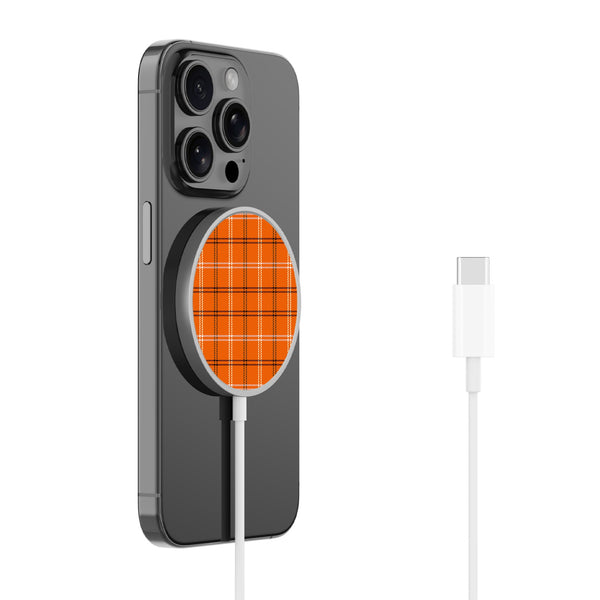 MyBat Design Lab Magnetic Wireless Charger - Silver - Pumpkin Plaid - MCGWIRC18SL-244-2.jpg