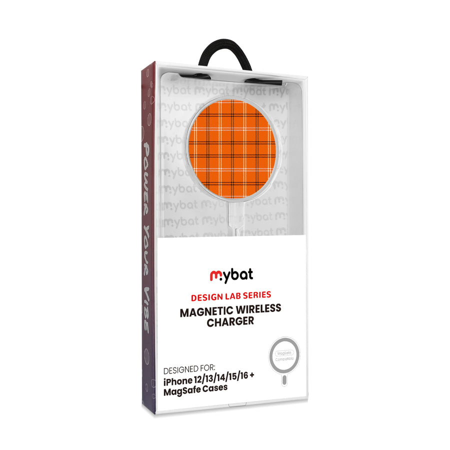MyBat Design Lab Magnetic Wireless Charger - Silver - Pumpkin Plaid - MCGWIRC18SL-244-8.jpg