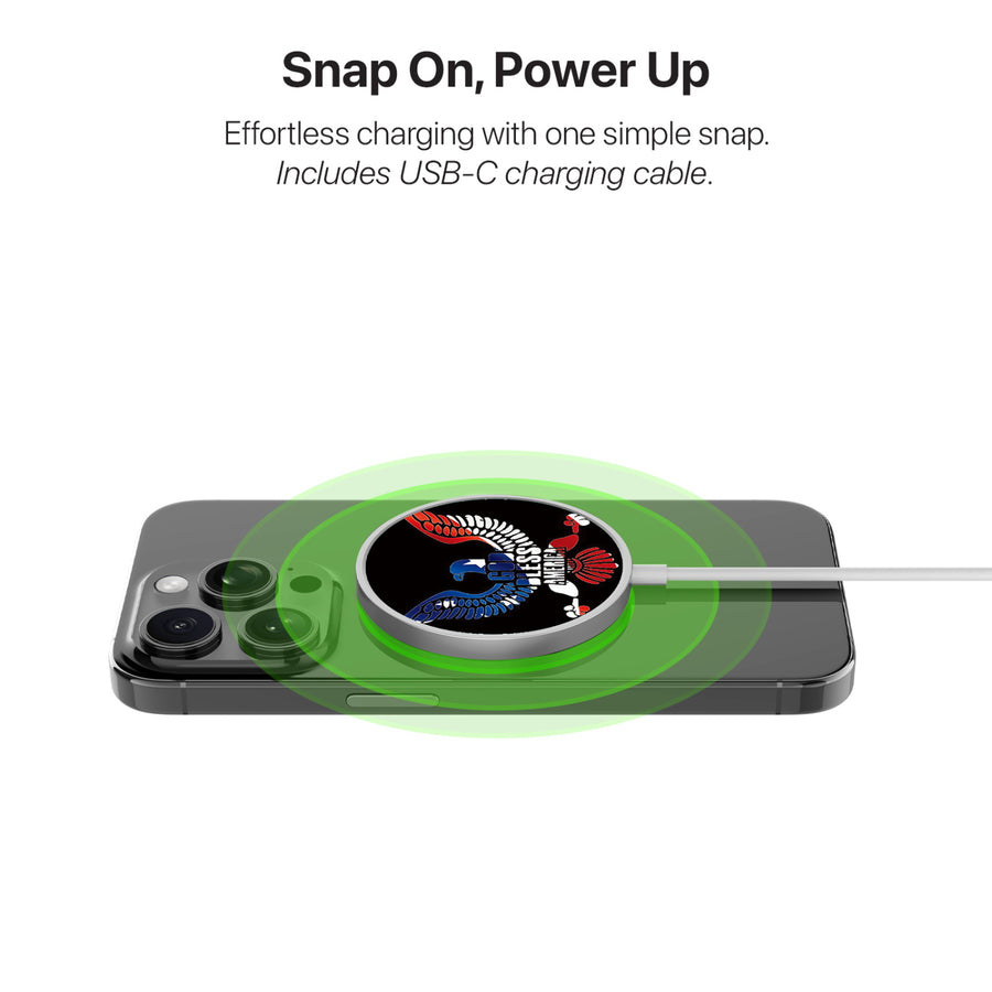 MyBat Design Lab Magnetic Wireless Charger - Silver - God Bless America - MCGWIRC18SL-261-4.jpg
