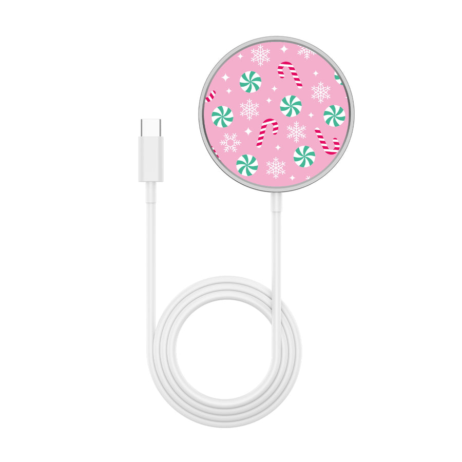 MyBat Design Lab Magnetic Wireless Charger - Silver - Peppermint Swirl - MCGWIRC18SL-272-3.jpg