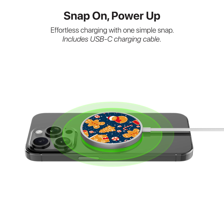 MyBat Design Lab Magnetic Wireless Charger - Silver - Gingerbread Cookies - MCGWIRC18SL-273-4.jpg