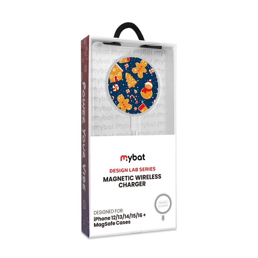 MyBat Design Lab Magnetic Wireless Charger - Silver - Gingerbread Cookies - MCGWIRC18SL-273-8.jpg