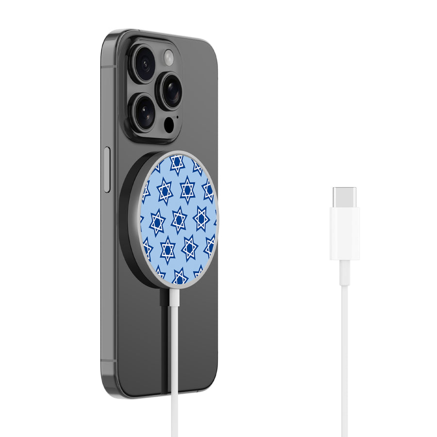 MyBat Design Lab Magnetic Wireless Charger - Silver - Star of David - MCGWIRC18SL-279-2.jpg