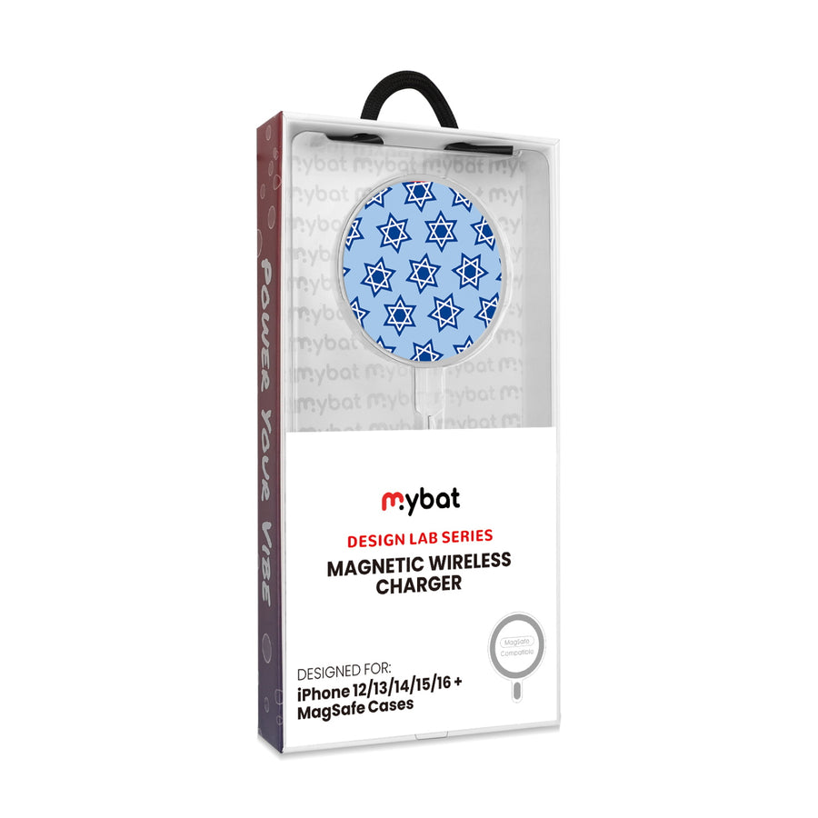 MyBat Design Lab Magnetic Wireless Charger - Silver - Star of David - MCGWIRC18SL-279-8.jpg