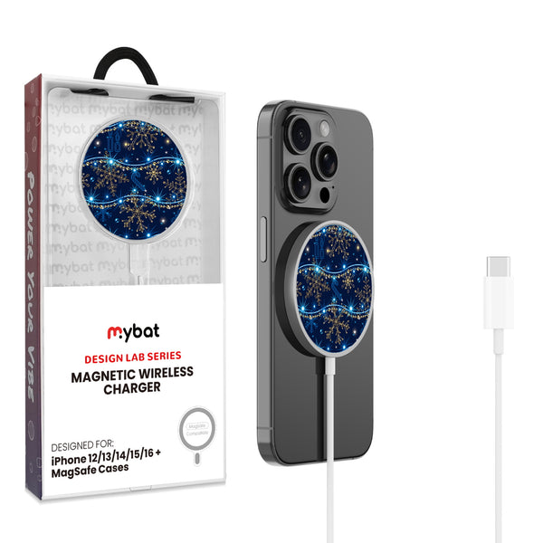 MyBat Design Lab Magnetic Wireless Charger - Silver - Snowflake Twinkle - MCGWIRC18SL-285-1.jpg