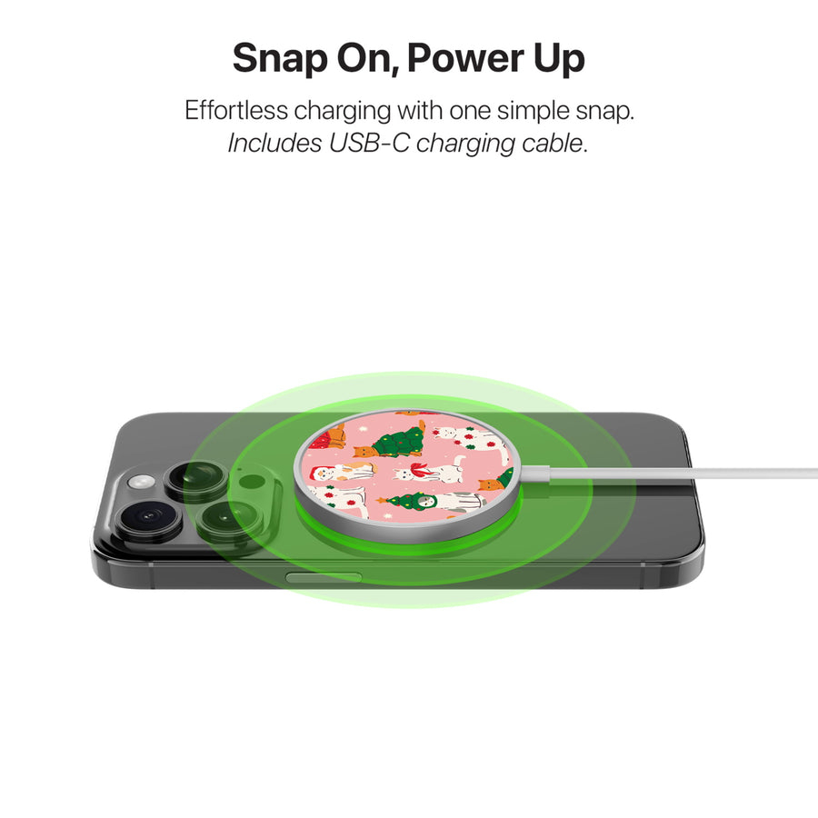 MyBat Design Lab Magnetic Wireless Charger - Silver - Meowy Christmas - MCGWIRC18SL-286-4.jpg