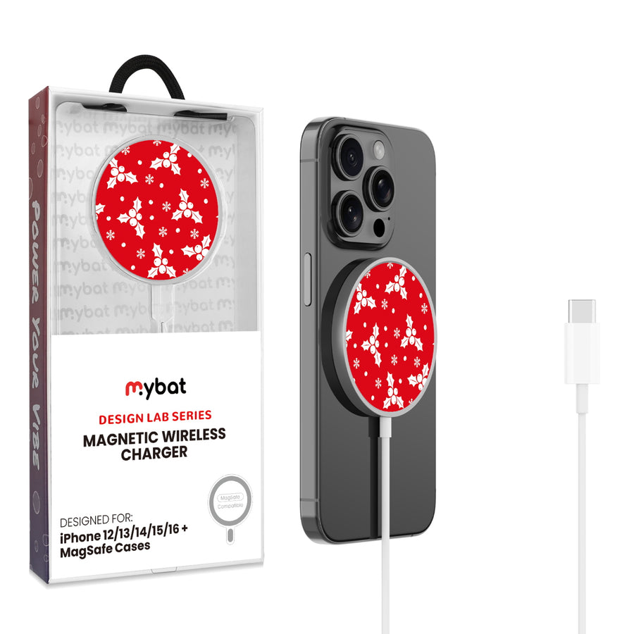MyBat Design Lab Magnetic Wireless Charger - Silver - Merry Mistletoe - MCGWIRC18SL-290-1.jpg