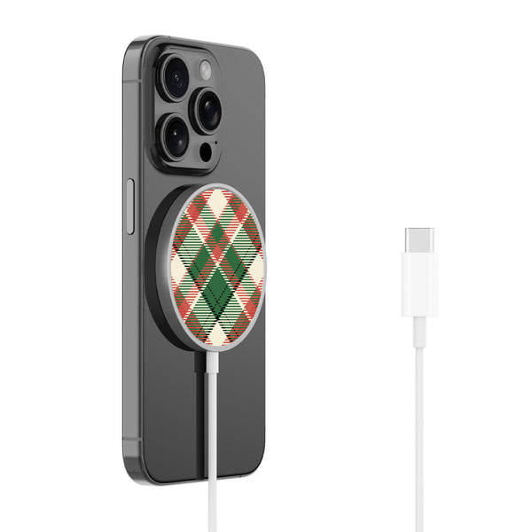 MyBat Design Lab Magnetic Wireless Charger - Silver - Rustic Plaid - MCGWIRC18SL-293-2.jpg