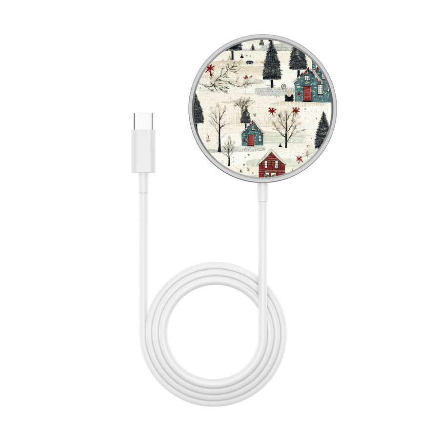 MyBat Design Lab Magnetic Wireless Charger - Silver - Charming Cottages - MCGWIRC18SL-294-3.jpg