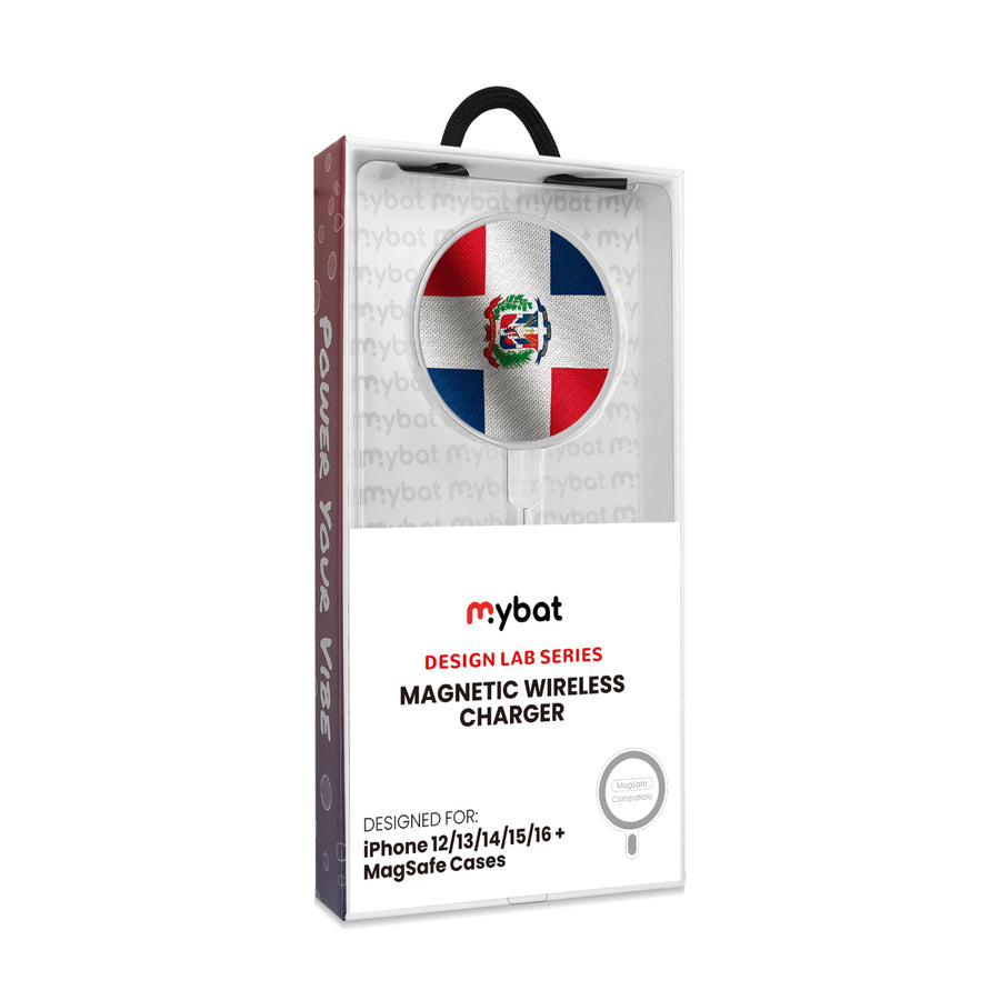 MyBat Design Lab Magnetic Wireless Charger - Silver - Dominican Republic Flag - MCGWIRC18SL-307-8.jpg