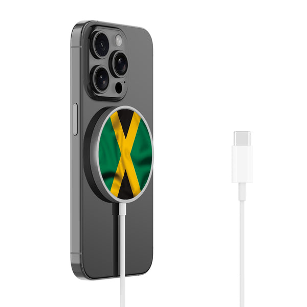 MyBat Design Lab Magnetic Wireless Charger - Silver - Jamaica Flag - MCGWIRC18SL-310-2.jpg