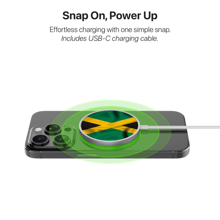 MyBat Design Lab Magnetic Wireless Charger - Silver - Jamaica Flag - MCGWIRC18SL-310-4.jpg