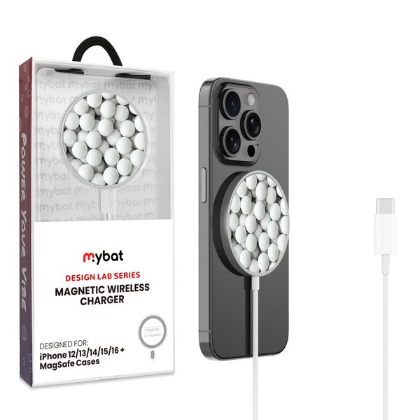MyBat Design Lab Magnetic Wireless Charger - Silver - Golf Balls - MCGWIRC18SL-314-1.jpg